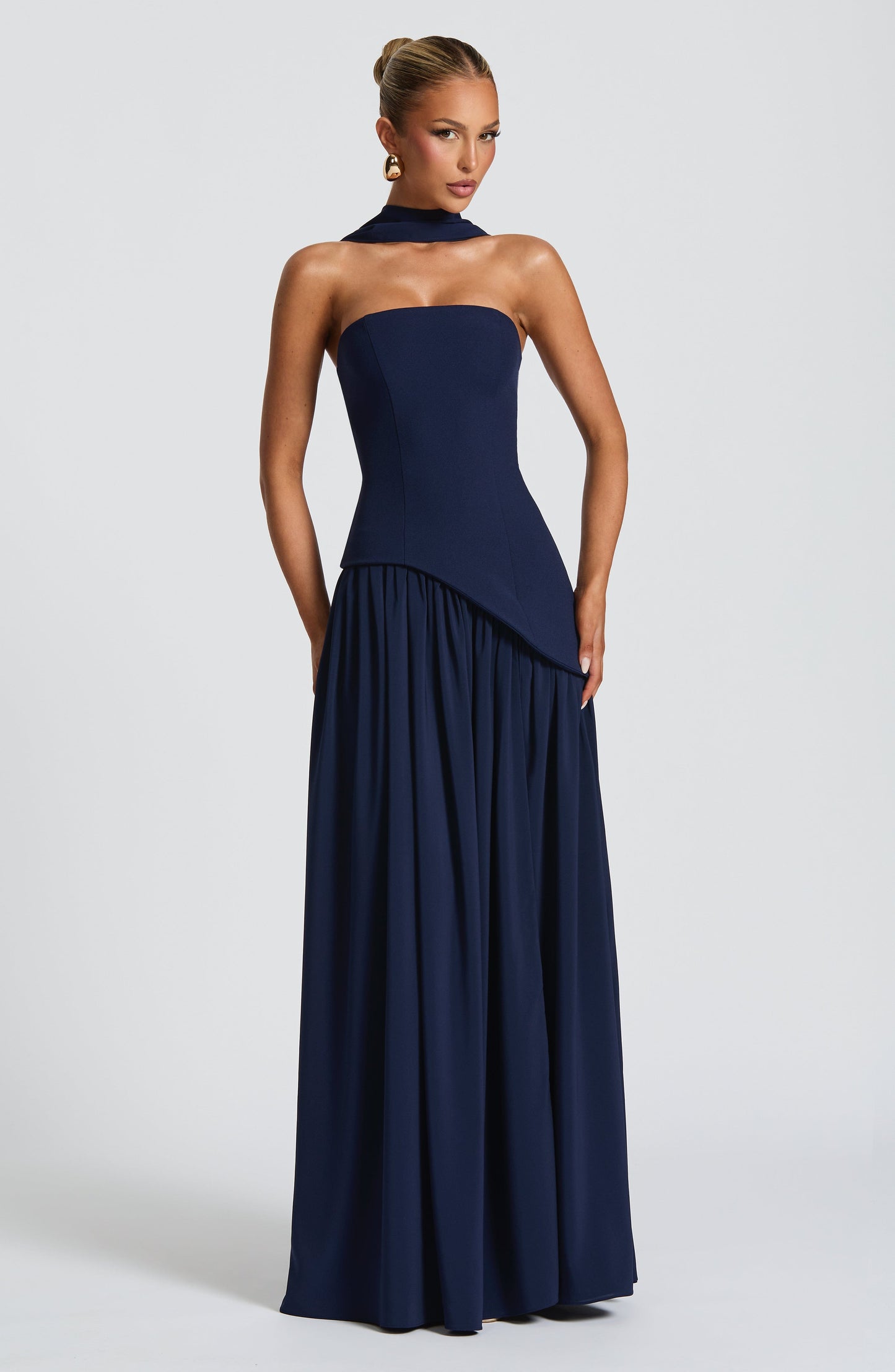 Maliyah Maxi Dress - Navy Dress Fardora Premium Exclusive Design
