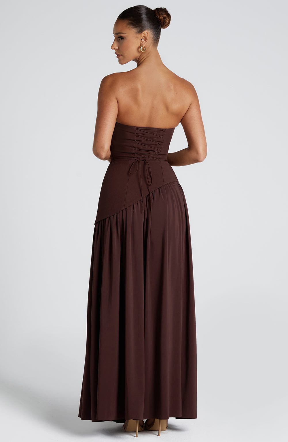 Maliyah Maxi Dress - Plum Brown Dress Fardora Premium Exclusive Design