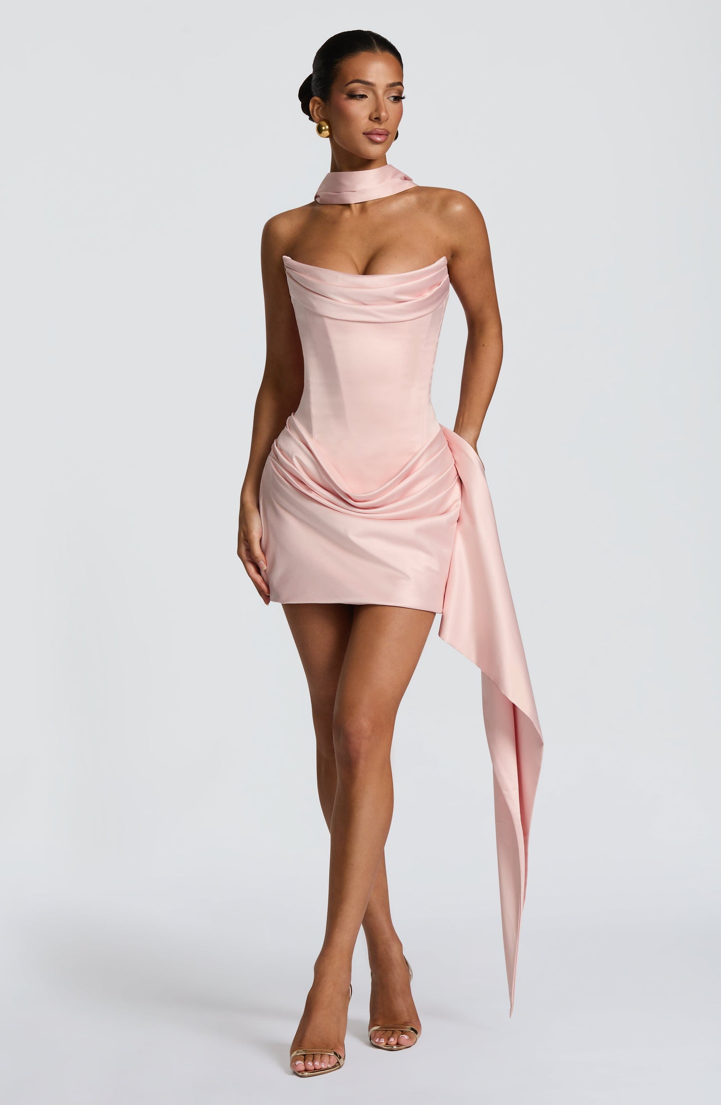 Mona Mini Dress - Blush Dress Fardora Premium Exclusive Design
