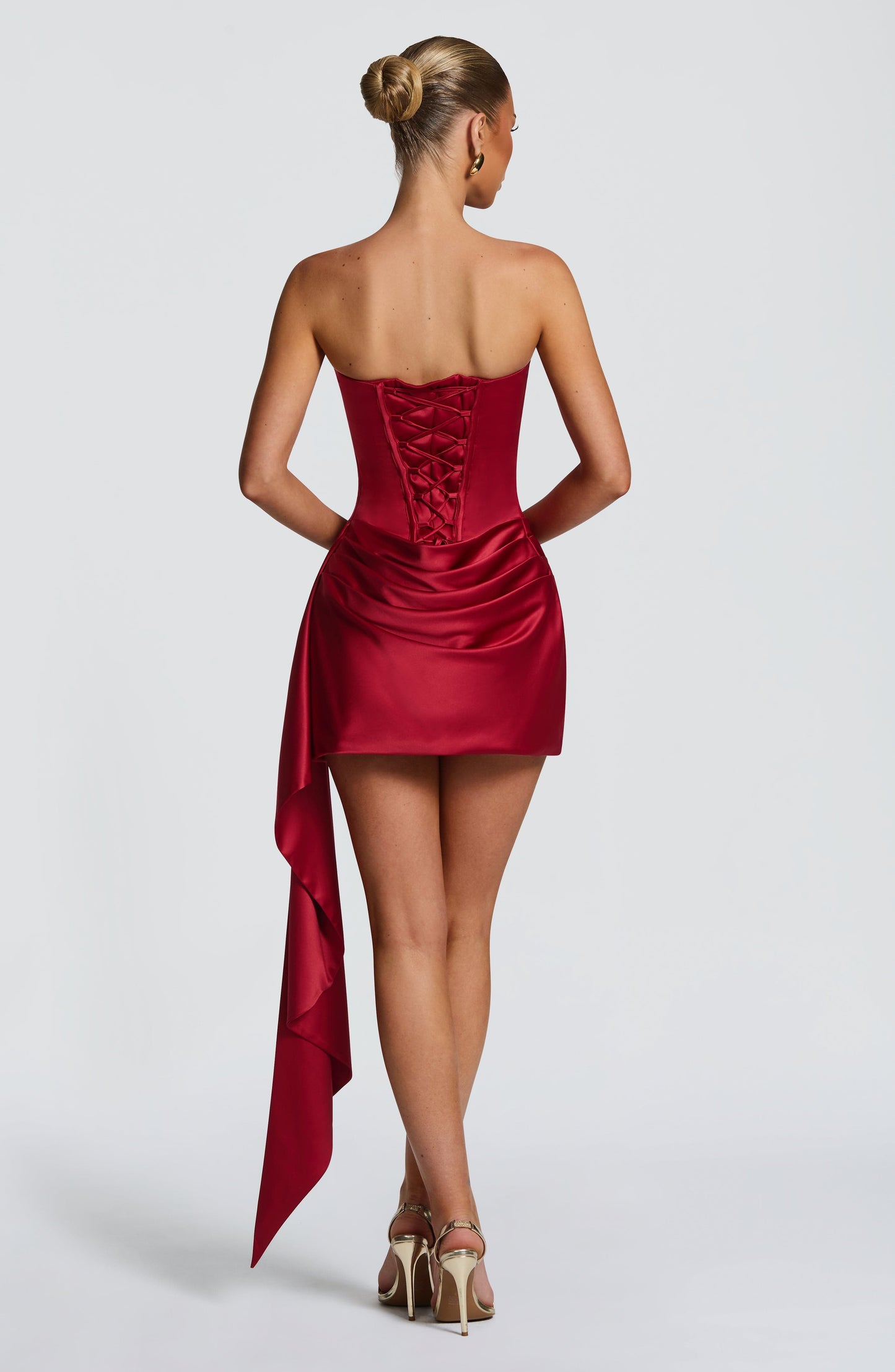 Mona Mini Dress - Deep Red Dress Fardora Premium Exclusive Design