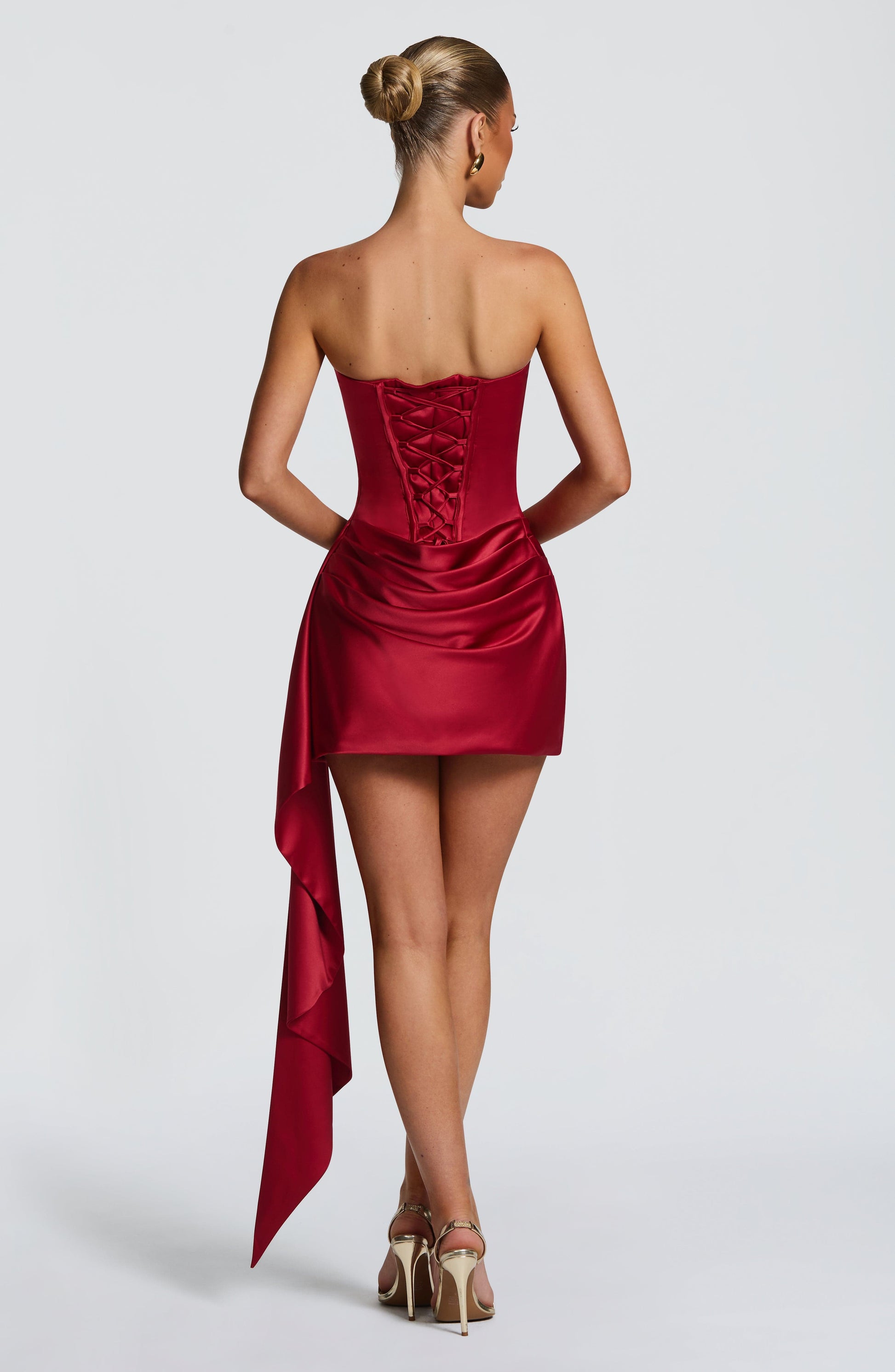 Mona Mini Dress - Deep Red Dress Fardora Premium Exclusive Design