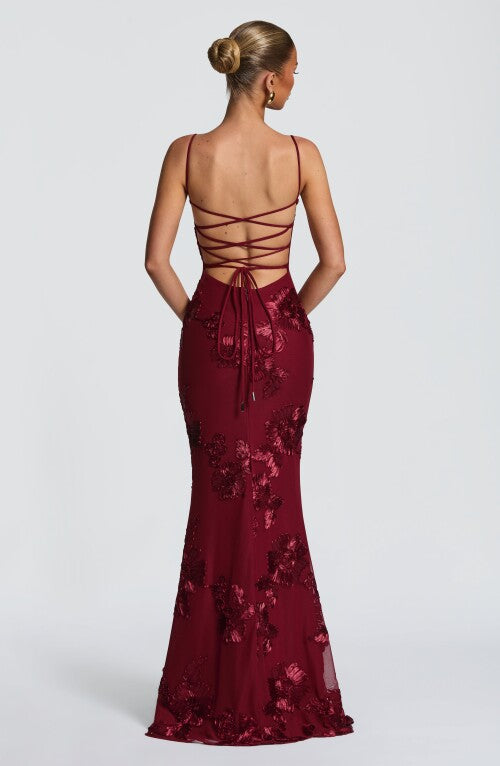 Nefertiti Maxi Dress - Burgundy Dress Fardora Premium Exclusive Design