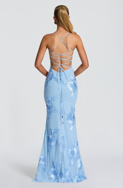 Nefertiti Maxi Dress - Glacier Blue Dress Fardora Premium Exclusive Design