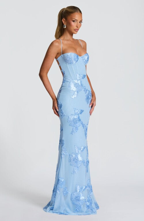 Nefertiti Maxi Dress - Glacier Blue Dress Fardora Premium Exclusive Design