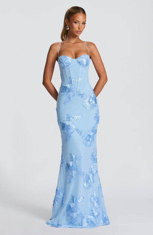 Nefertiti Maxi Dress - Glacier Blue Dress Fardora Premium Exclusive Design