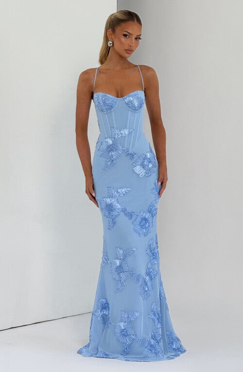 Nefertiti Maxi Dress - Glacier Blue Dress Fardora Premium Exclusive Design