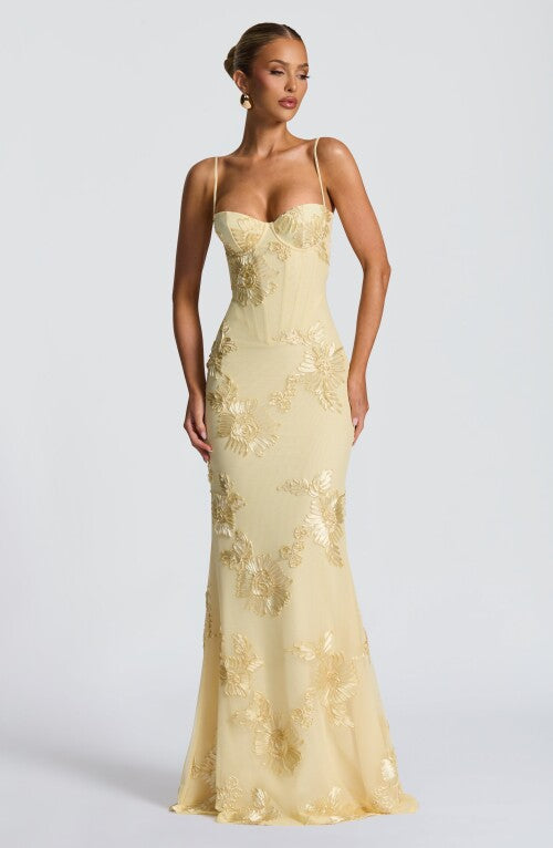 Nefertiti Maxi Dress - Lemon Dress Fardora Premium Exclusive Design