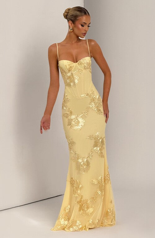 Nefertiti Maxi Dress - Lemon Dress Fardora Premium Exclusive Design