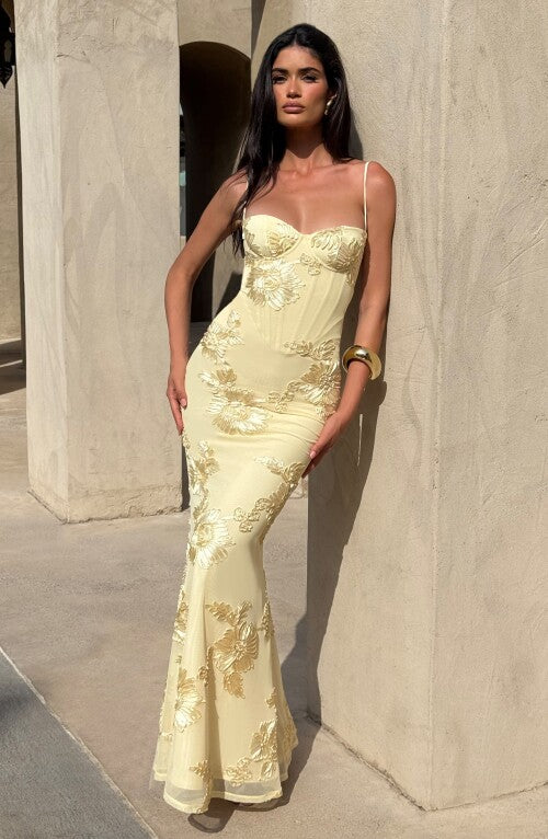 Nefertiti Maxi Dress - Lemon Dress Fardora Premium Exclusive Design