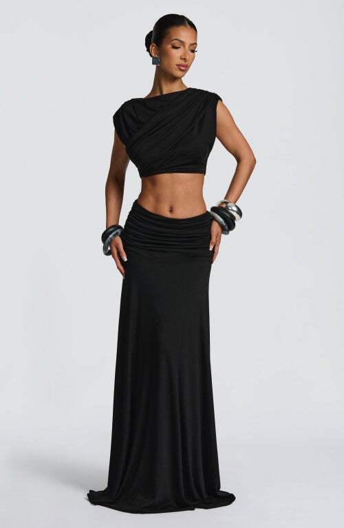 Paige Maxi Skirt - Black Skirt Fardora Premium Exclusive Design