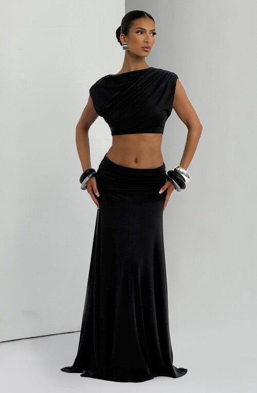 Paige Maxi Skirt - Black Skirt Fardora Premium Exclusive Design
