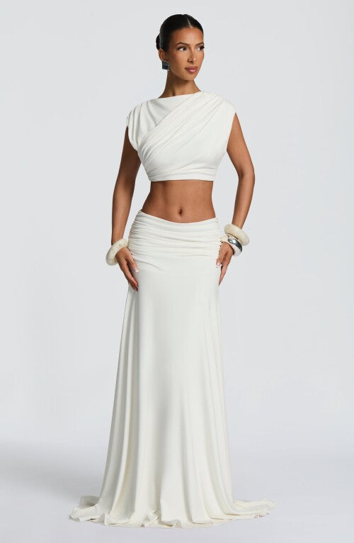 Paige Maxi Skirt - Ivory Skirt Fardora Premium Exclusive Design