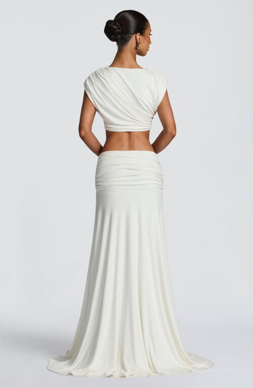 Paige Maxi Skirt - Ivory Skirt Fardora Premium Exclusive Design