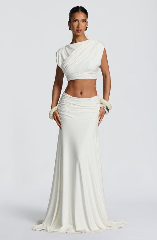Paige Maxi Skirt - Ivory Skirt Fardora Premium Exclusive Design