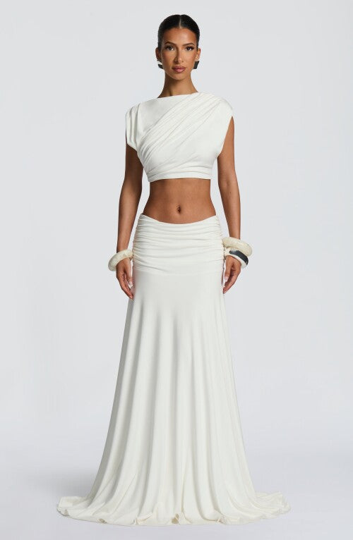 Paige Maxi Skirt - Ivory Skirt Fardora Premium Exclusive Design