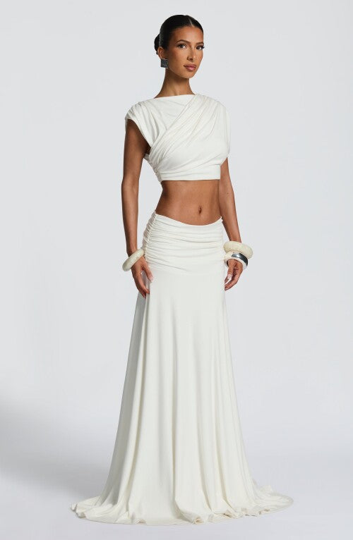 Paige Maxi Skirt - Ivory Skirt Fardora Premium Exclusive Design