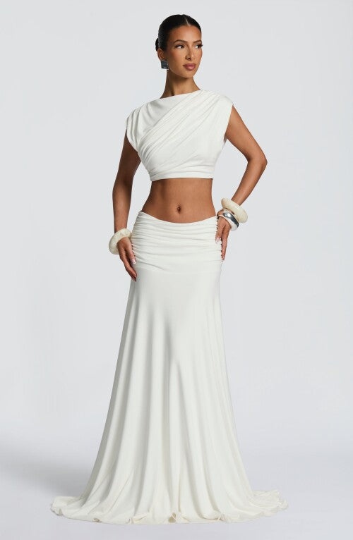 Paige Maxi Skirt - Ivory Skirt XS Fardora Premium Exclusive Design