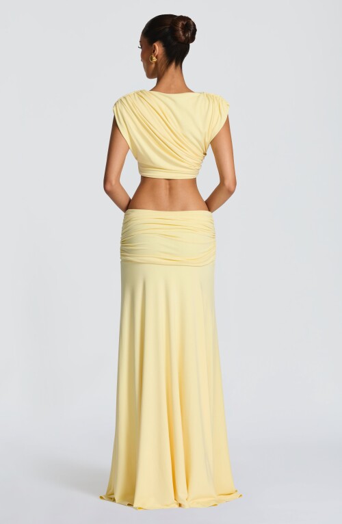 Paige Maxi Skirt - Lemon Skirt Fardora Premium Exclusive Design