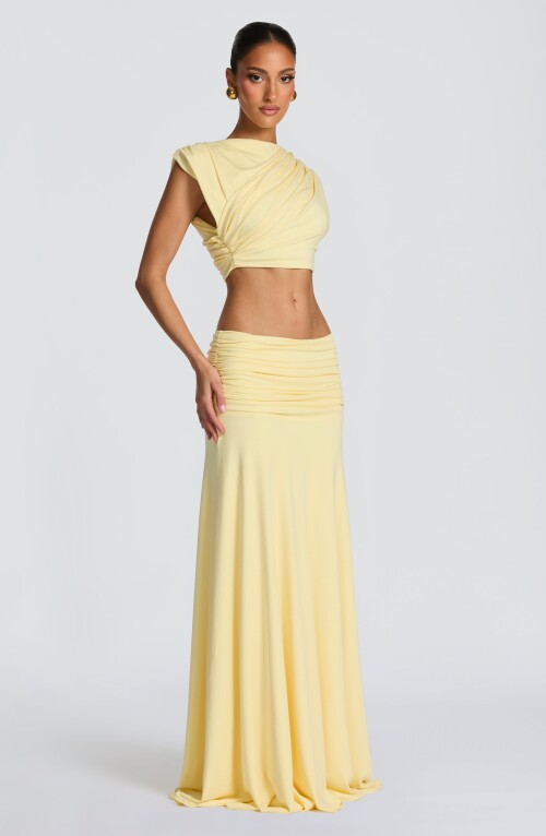 Paige Maxi Skirt - Lemon Skirt Fardora Premium Exclusive Design
