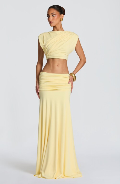 Paige Maxi Skirt - Lemon Skirt Fardora Premium Exclusive Design