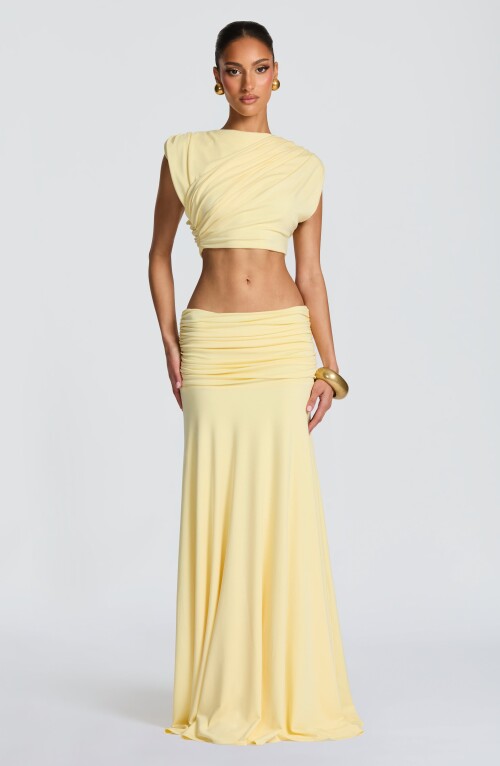 Paige Maxi Skirt - Lemon Skirt Fardora Premium Exclusive Design