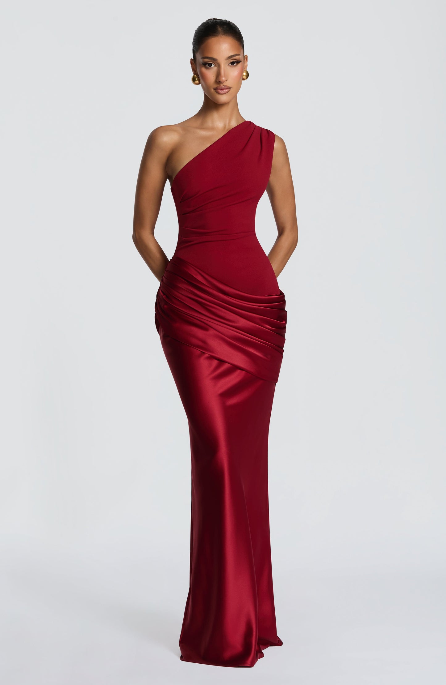 Sadona Maxi Dress - Deep Red Dress Fardora Premium Exclusive Design