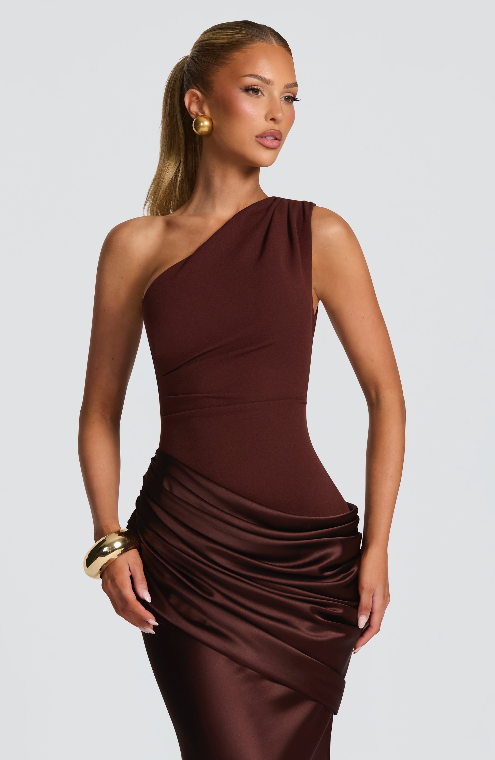 Sadona Maxi Dress - Plum Brown Dress Fardora Premium Exclusive Design
