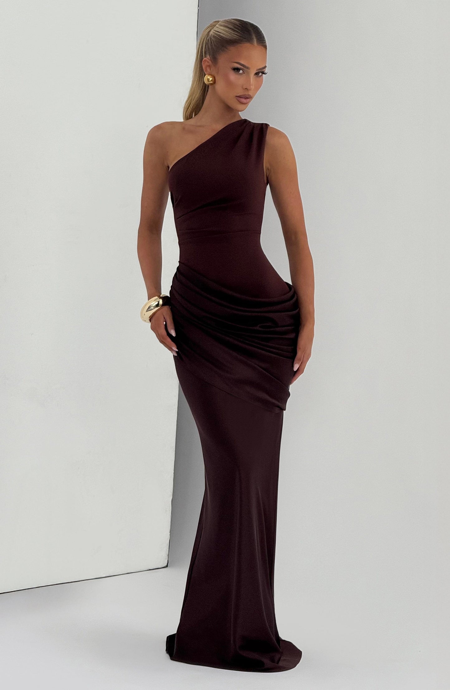 Sadona Maxi Dress - Plum Brown Dress Fardora Premium Exclusive Design