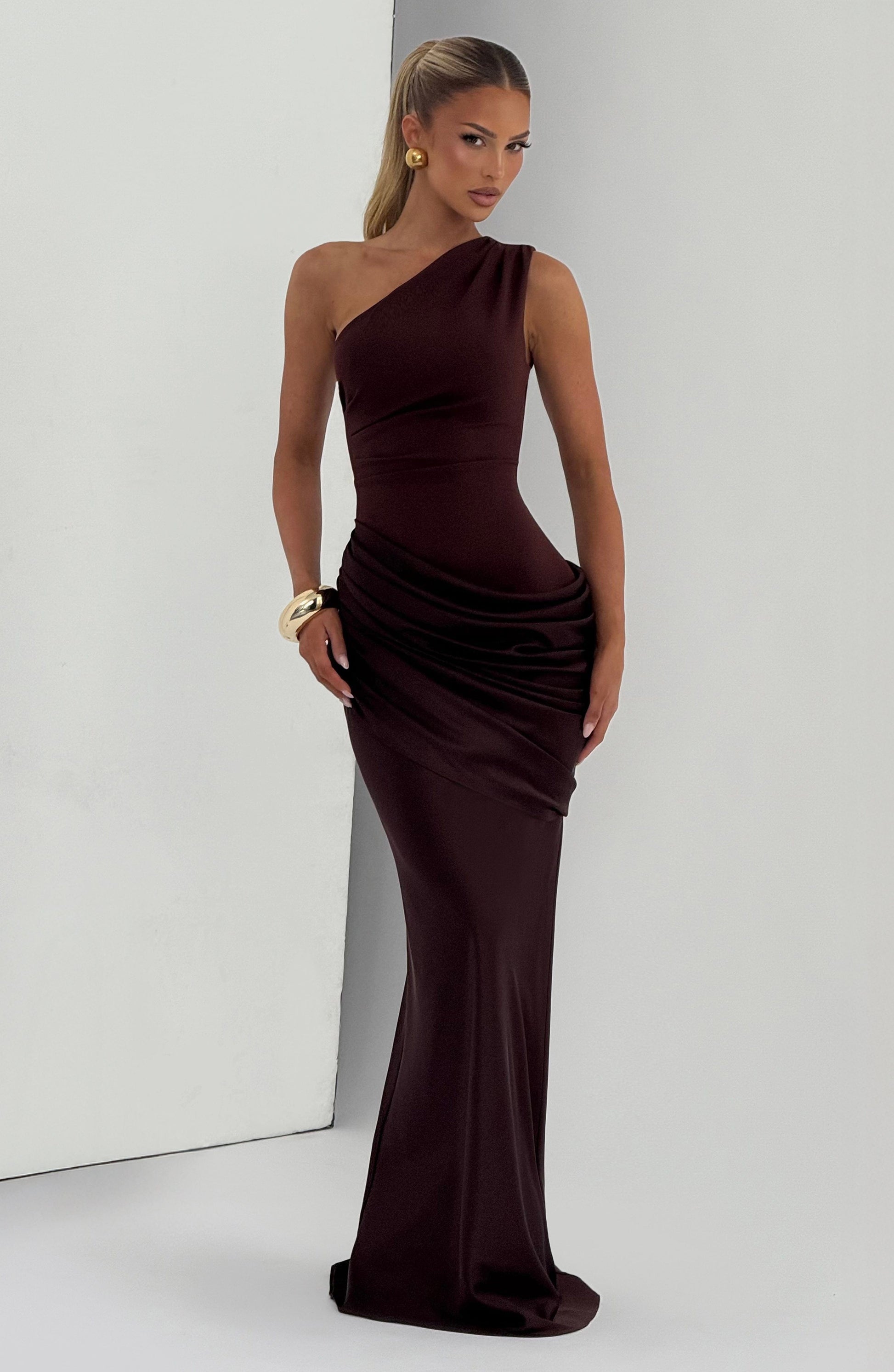 Sadona Maxi Dress - Plum Brown Dress Fardora Premium Exclusive Design