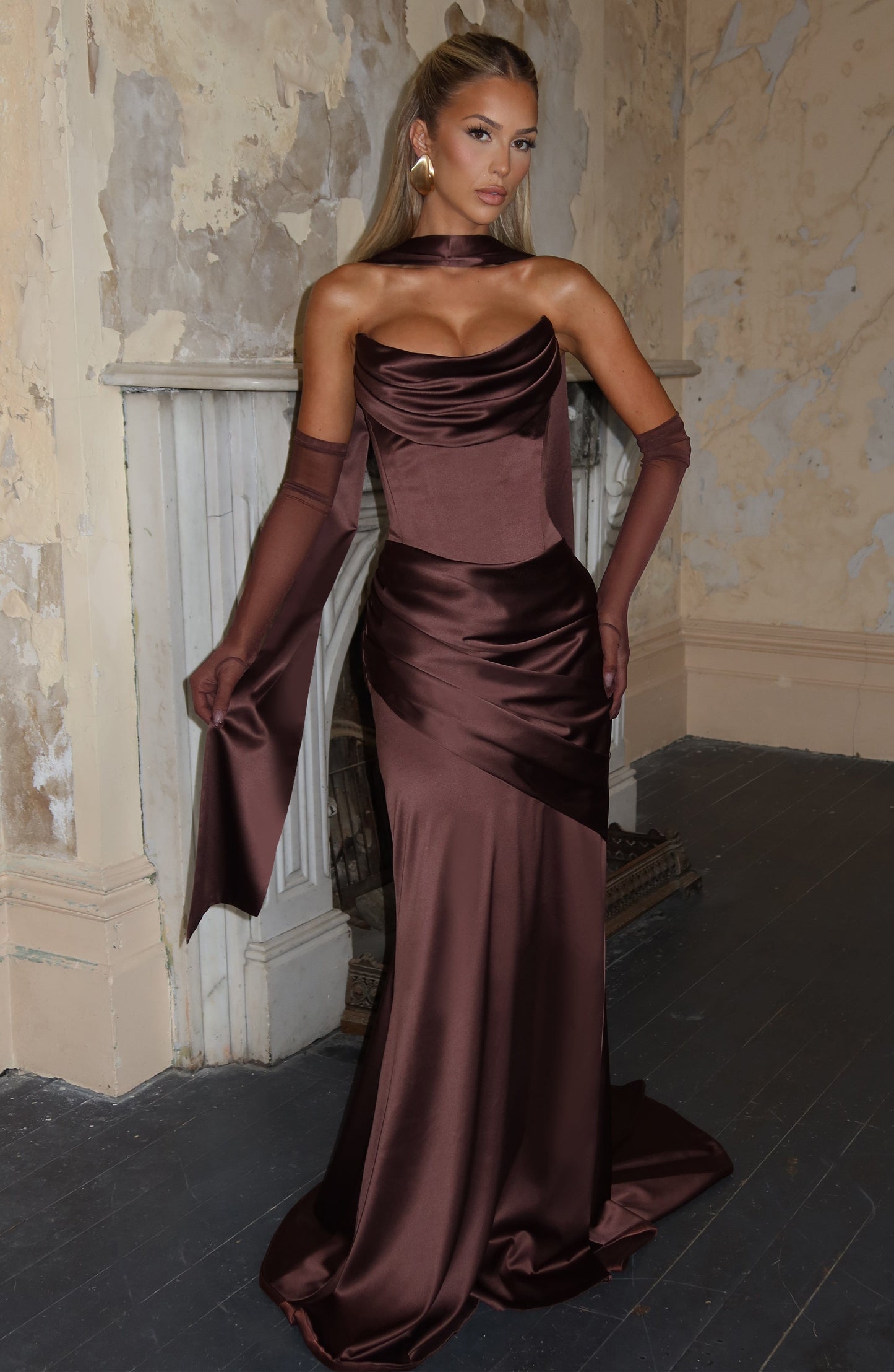 Sybil Scarf - Plum-Brown Accessories ONE SIZE Fardora Premium Exclusive Design
