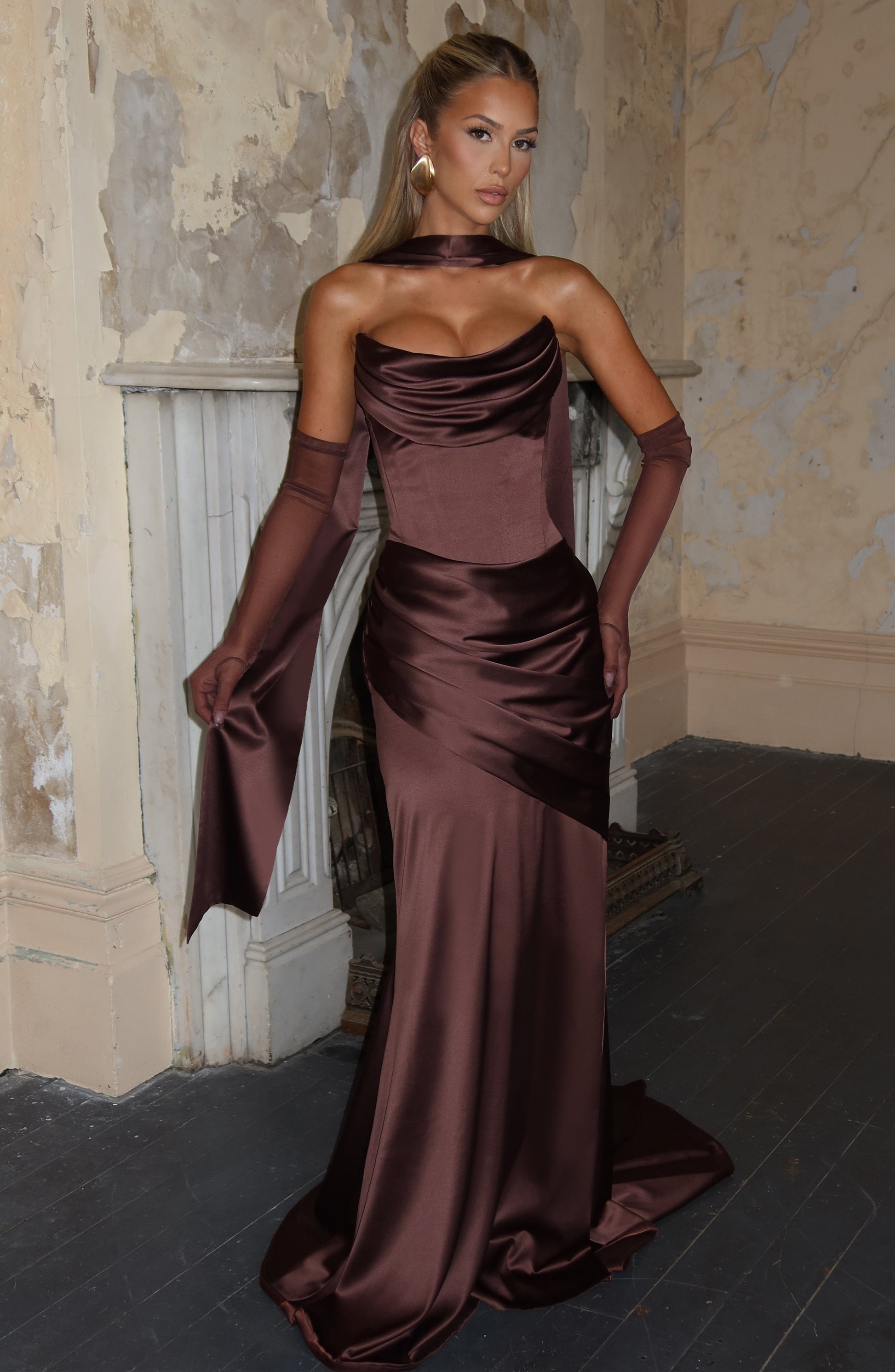 Sybil Scarf - Plum-Brown Accessories ONE SIZE Fardora Premium Exclusive Design