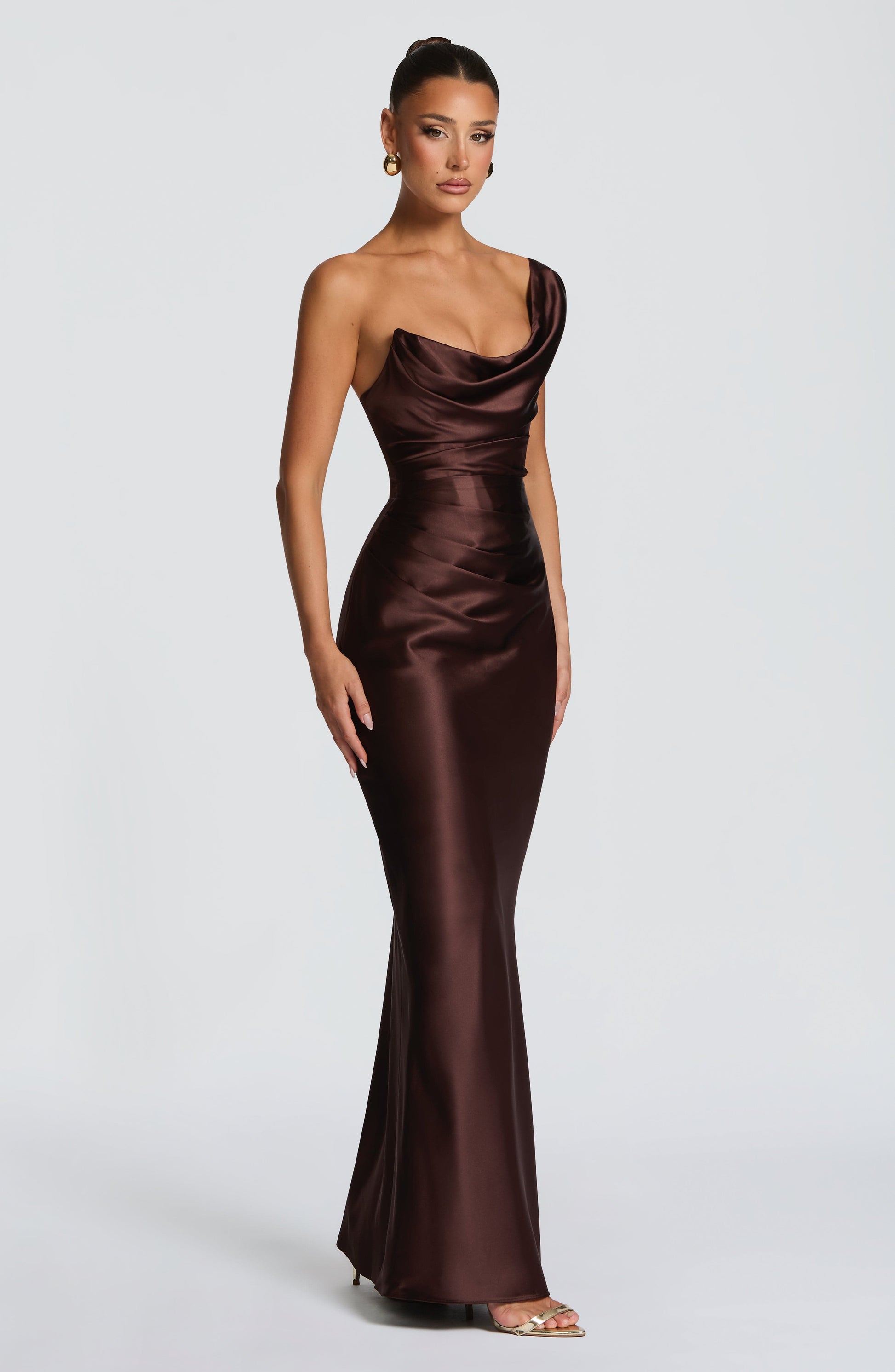 Thalassa Maxi Dress - Plum Brown Dress Fardora Premium Exclusive Design