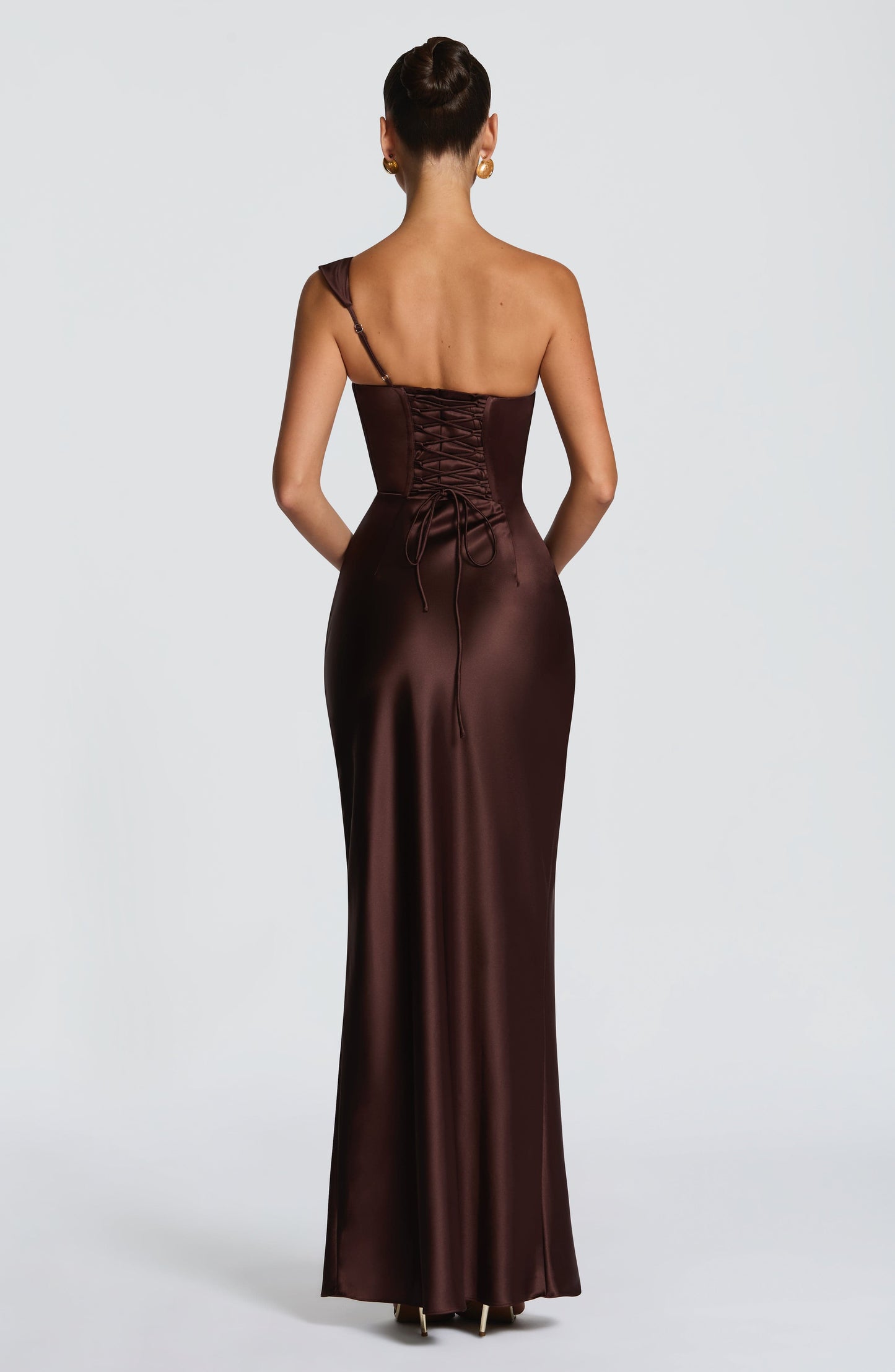Thalassa Maxi Dress - Plum Brown Dress Fardora Premium Exclusive Design