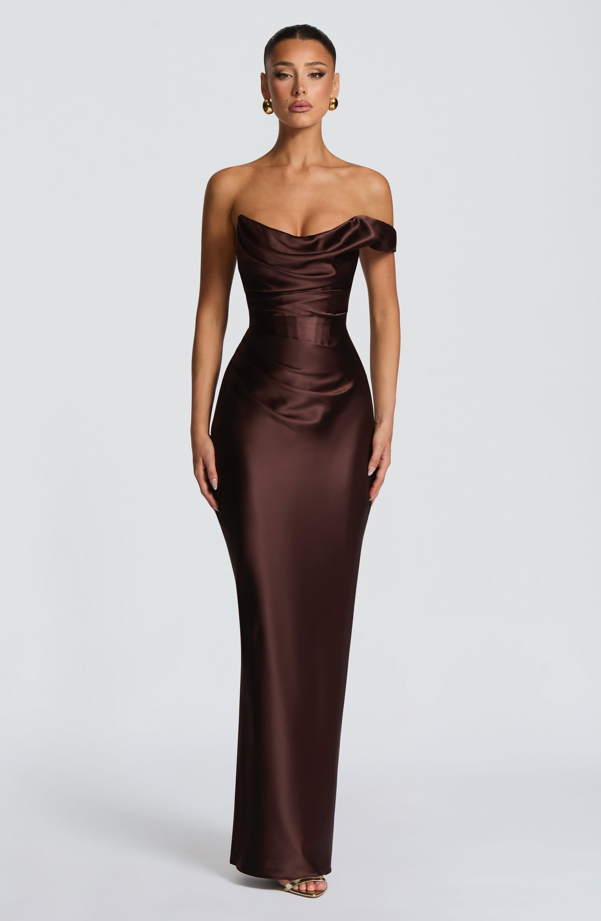 Thalassa Maxi Dress - Plum Brown Dress Fardora Premium Exclusive Design