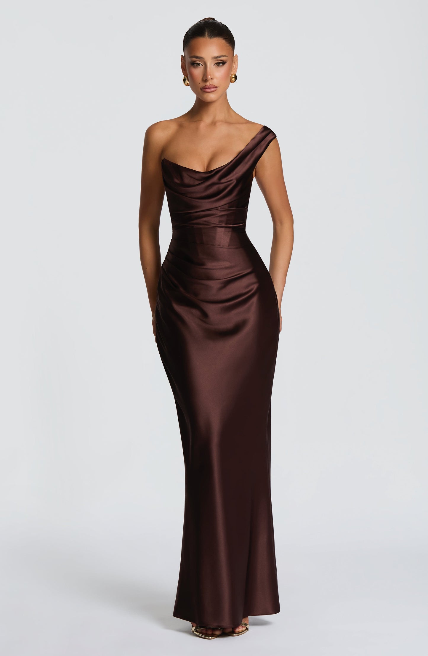 Thalassa Maxi Dress - Plum Brown Dress XS Fardora Premium Exclusive Design