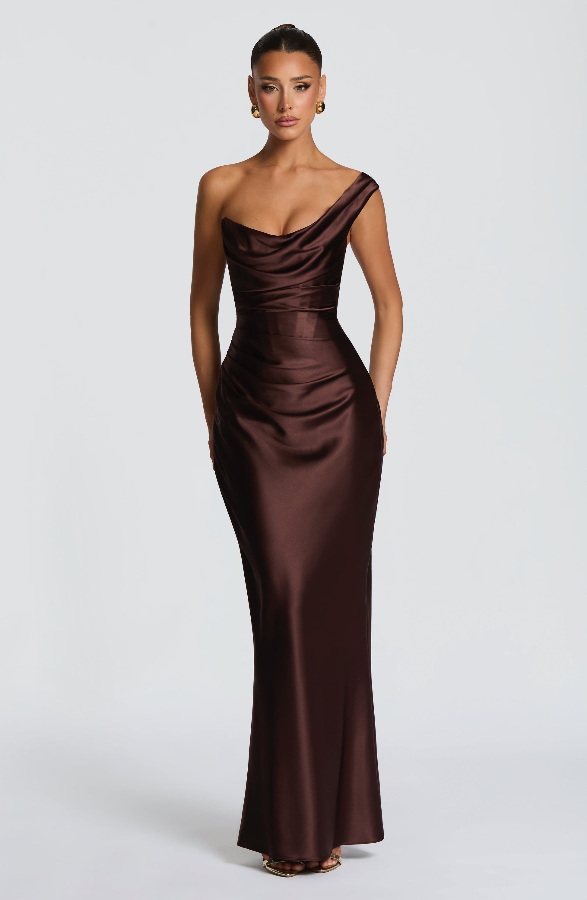 Thalassa Maxi Dress - Plum Brown Dress XS Fardora Premium Exclusive Design