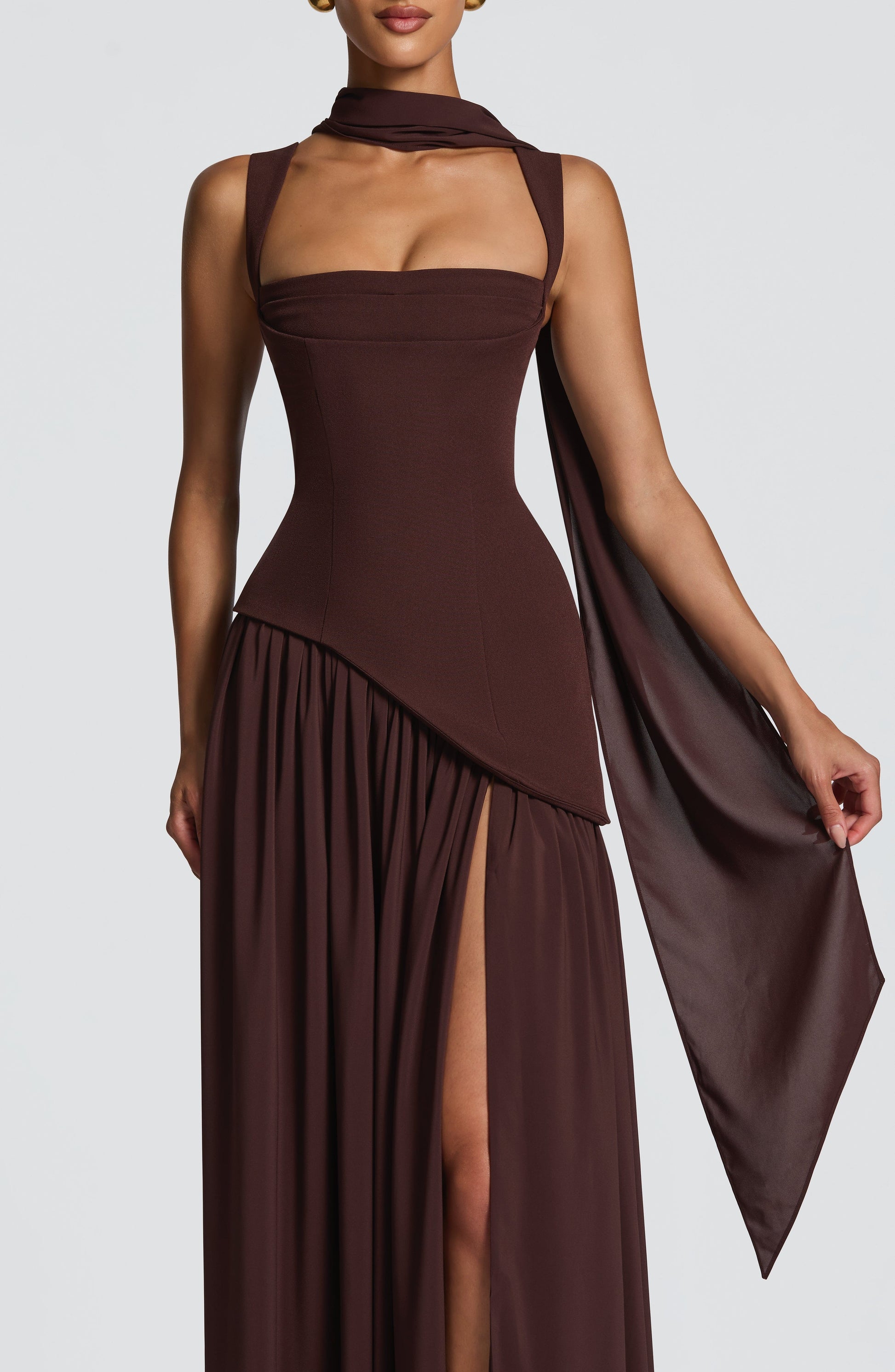 Tullulah Maxi Dress - Plum Brown Dress Babyboo Fashion Premium Exclusive Design