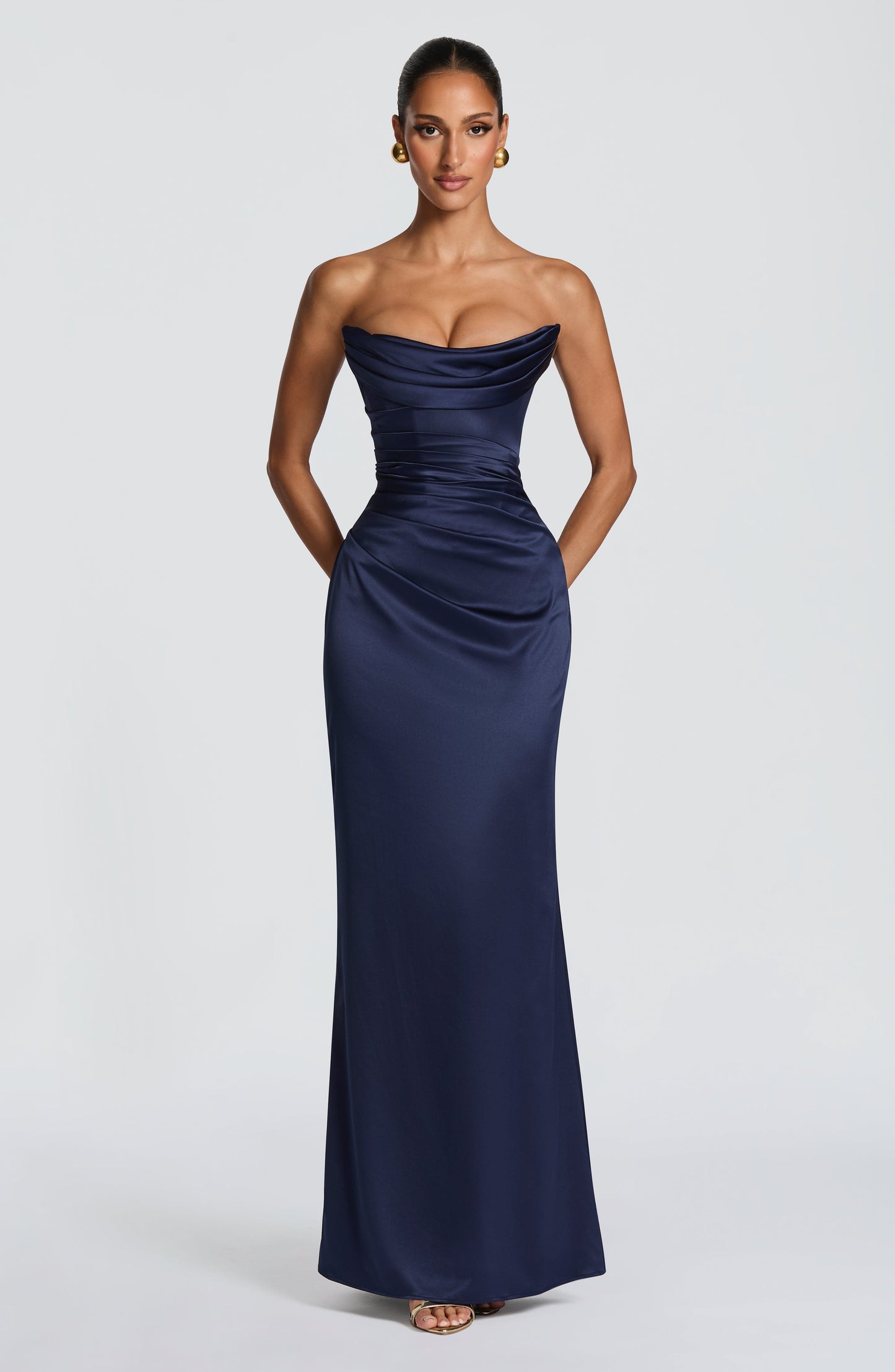 Vessa Maxi Dress - Navy Dress XS Fardora Premium Exclusive Design