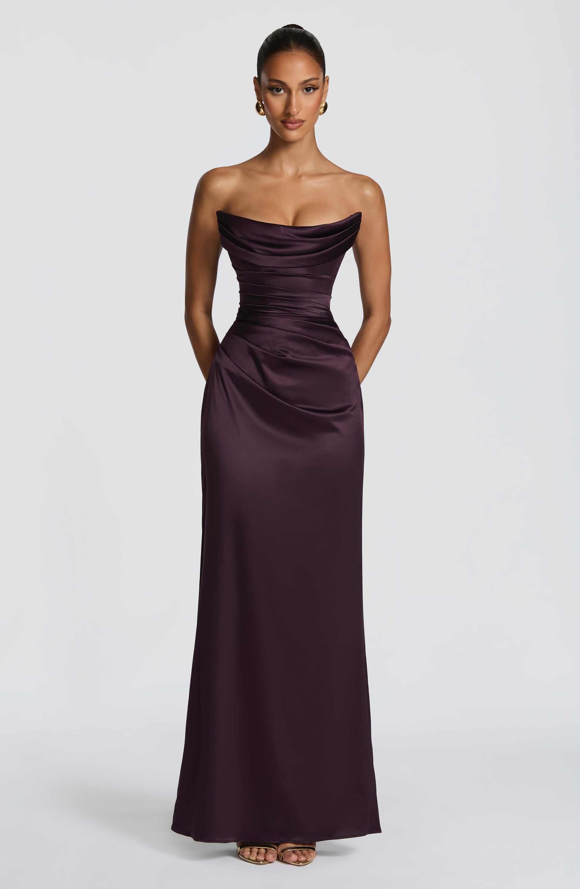 Vessa Maxi Dress - Plum Dress XS Fardora Premium Exclusive Design